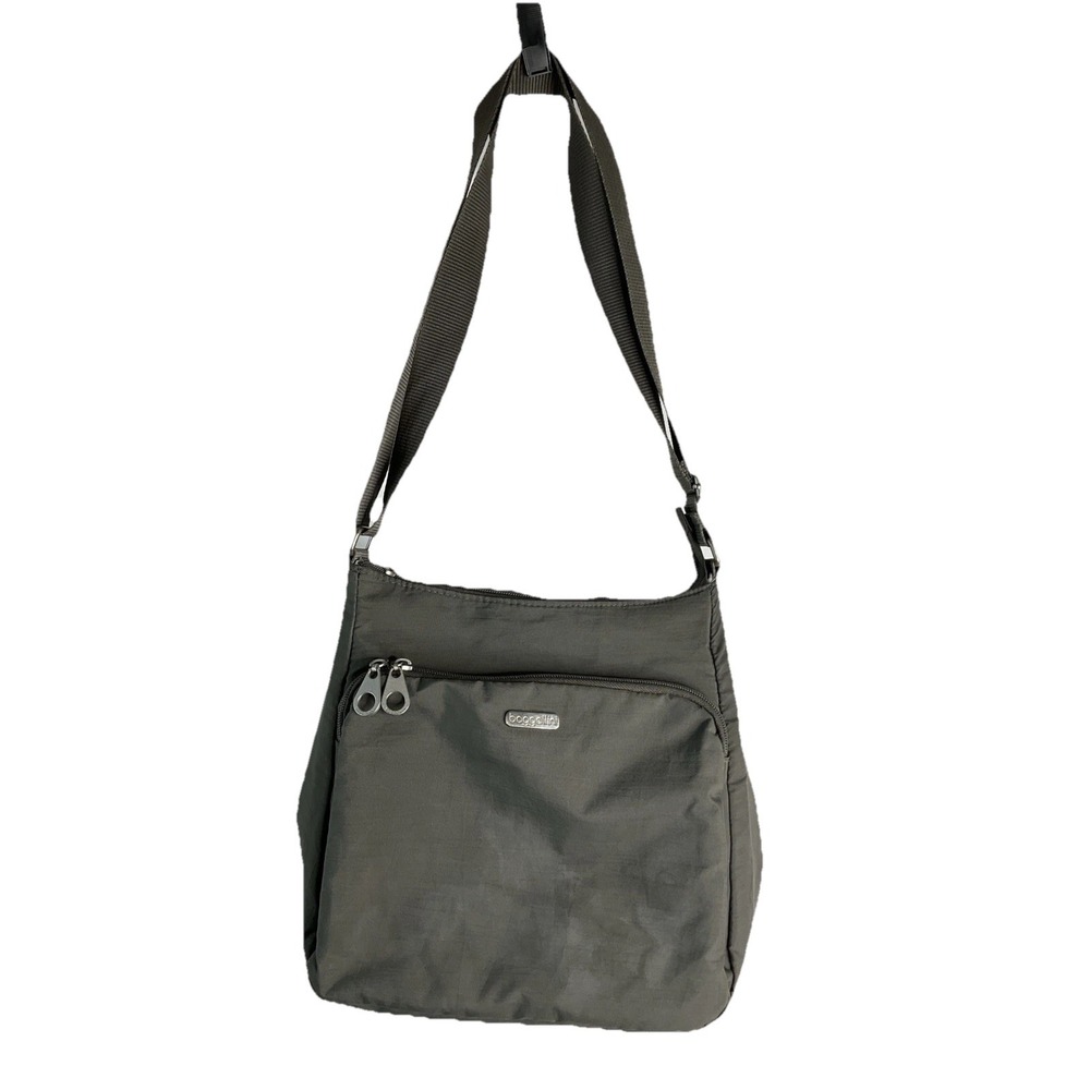 Baggallini‎ Casual Grey Nylon Shoulder Crossbody Bag Purse Travel Vacation